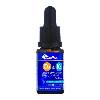 CanPrev Vitamin D3 & K2+MCT Drops 15mL