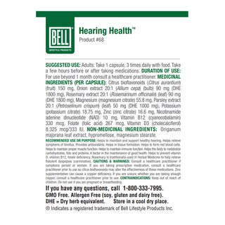 Bell Hearing Health 60 Veggie Caps