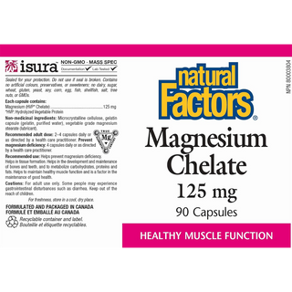 Natural Factors Magnesium Chelate 125mg 90 Capsules