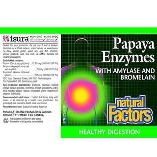 Natural Factors Papaya Enzymes 60 Chewable Tablets