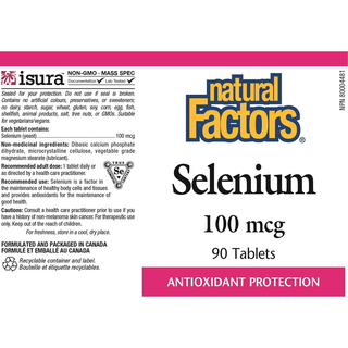 Natural Factors Selenium 100mcg 90 Tablets