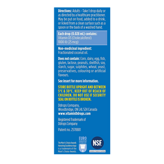 Ddrops Vitamin D3 1000 IU Liquid 365 Drops