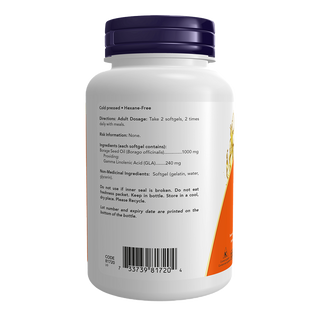 Now Borage Oil 1000mg 120 Softgels