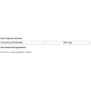 Now Chromium Picolinate 200mcg 250 Veggie Caps