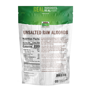 Now Raw Almonds Unsalted 454g