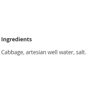 Bubbies Sauerkraut 750mL