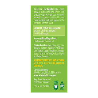 Ddrops Vitamin D2 1000 IU Vegan 180 drops