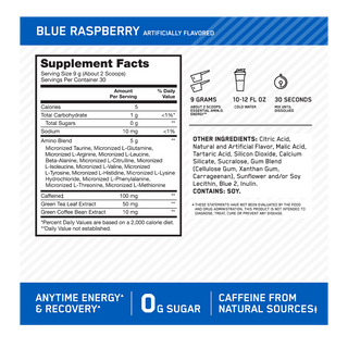 Optimum Nutrition Amino Energy Blue Raspberry 30 Servings
