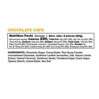 Free2b Sun Cups Chocolate 40g