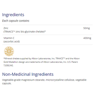CanPrev Zinc 50 Ultra Immune + Vitamin C 120 Veggie Caps