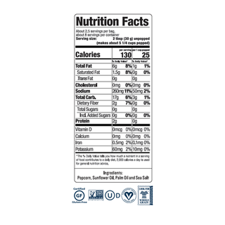 Skinny Pop Popcorn Microwave Sea Salt 476g