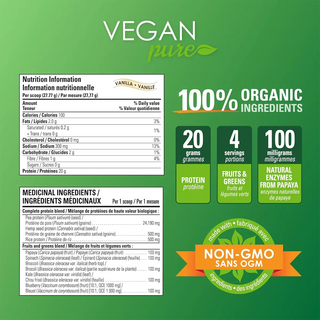 Vegan Pure Organic Protein & Greens Vanilla 444g