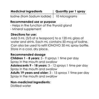 loNovo Pure Iodine Oral Spray Go 250mL