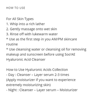 Soo'AE Hyaluronic Acid Hydrating Cleanser 150mL