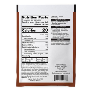 Watkins Organic Brown Gravy Seasoning Mix 24g