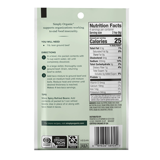 Simply Organic Spicy Taco Seasoning Mix 32g