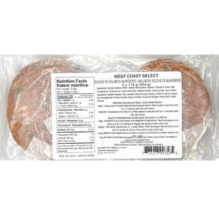 West Coast Select Wild Sockeye Burgers 454g
