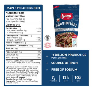 Yumi Organics Probiotique Maple Pecan Crunch 175g