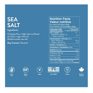 Peacasa Chickpea Chips Sea Salt 128g