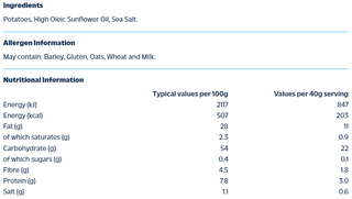 TAYLORS Potato Crisps Sea Salt 150g
