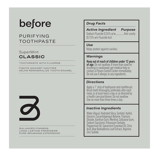 Before Purifying Toothpaste SuperMint Classic 100mL