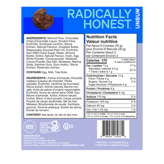 Unbun Almond Flour Mini Cookies Double Chocolate 64g