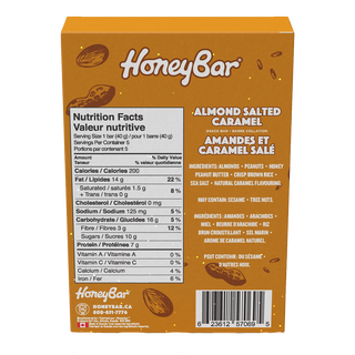 Honey Bar Snack Bar Almond Salted Caramel 5x40g