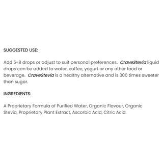Crave Stevia Stevia Liquid Vanilla 30mL