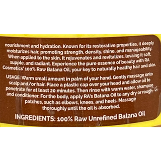 RA Cosmetics 100% Raw Batana Oil 4 oz