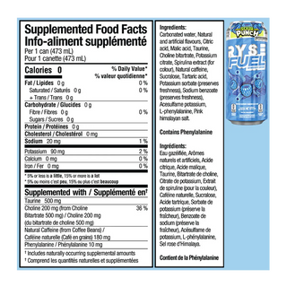 RYSE Fuel Energy Drink Sour Punch Blue Raspberry 473mL