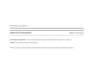 AOR Vitamin D3 2500 IU 120 Capsules