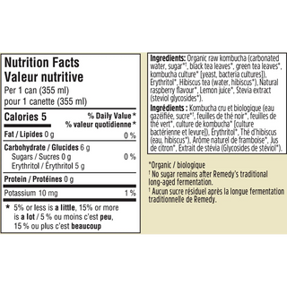 Remedy Organic Kombucha Can Raspberry Lemonade 4x355mL