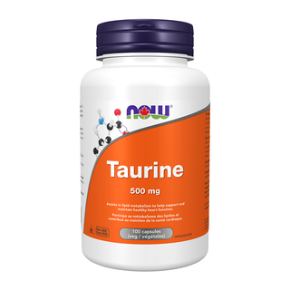 Now Taurine 500mg 100 Veggie Caps