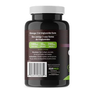 AquaOmega Omega-3 High DHA Vegan 120 Softgels