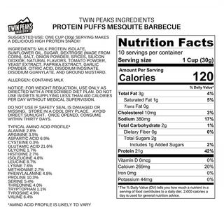 Twin Peaks Protein Puffs Mesquite Barbecue 300g