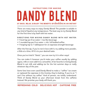 Dandy Blend Instant Herbal Beverage Dandelion 25 Packs