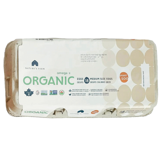 Nature's Farm Organic Eggs Omega 3 Medium 18 Packs
