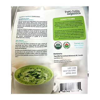 Two Hills Tea Organic Matcha #1 454g