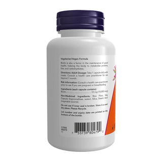 NOW Biotin 10,000mcg 120 Veggie Caps