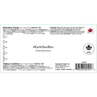 Thrive Provisions Wagyu Beef Bar Maple Apple & Blueberry 43g