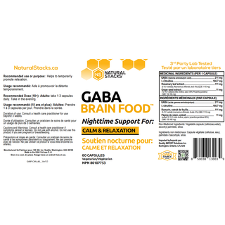Natural Stacks GABA Brain Food 60 Veggie Caps