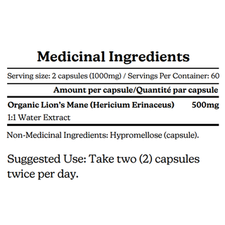 Purana Lions Mane 1:1 120 Capsules