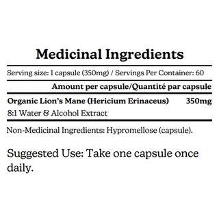 Purana Lions Mane 8:1 60 Capsules