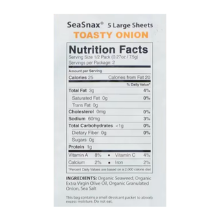 Seasnax SeaSnax Toasty Onion 15g