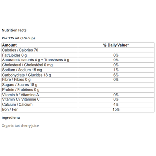 Just Juice Organic Tart Cherry Juice 1L