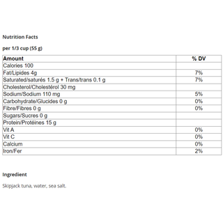 Raincoast Wild Skipjack Tuna With Sea Salt 142g