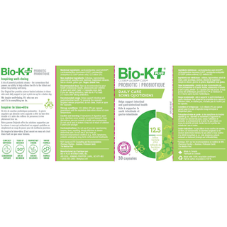 BIO-K Daily Care Probiotic 12.5 Billion 30 Capsules