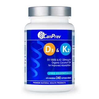 CanPrev Vitamin D3 & K2+MCT 240 Softgels