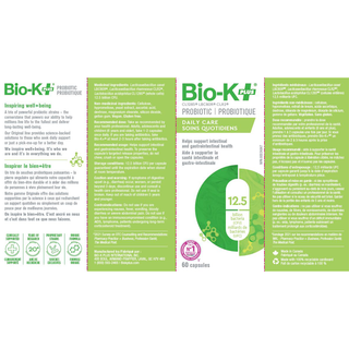 BIO-K Daily Care Probiotic 12.5 Billion 60 Capsules
