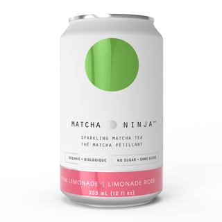 Matcha Ninja Organic Sparkling Matcha Tea Pink Lemonade 355mL